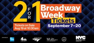 Broadway Week – 2 ingressos pelo preço de 1 – de 7 a 20 de setembro de 2015