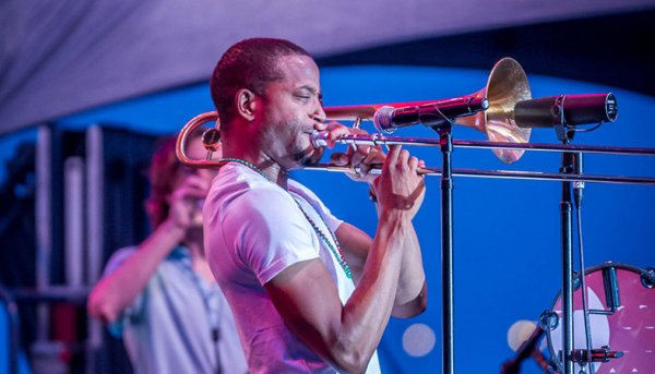 trombone player at dc jazz festival