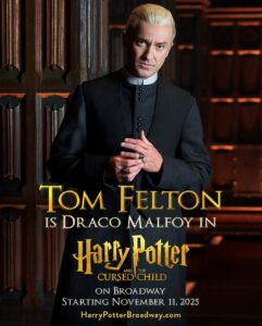 Tom Felton volta como Draco Malfoy em “Harry Potter and the Cursed Child” na Broadway